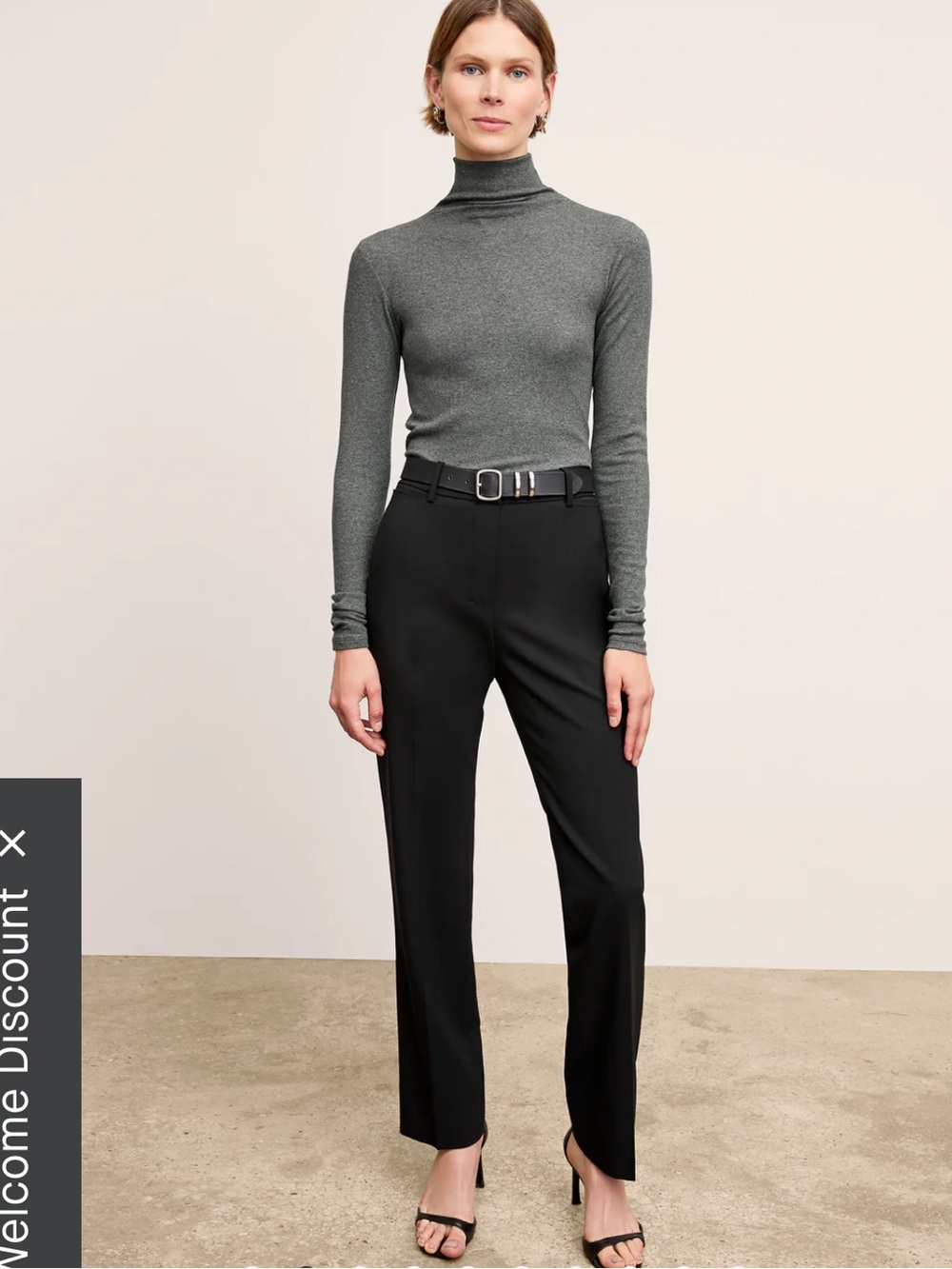 MM LAFLEUR WMNS THE SMITH STRAIGHT PANT WASHABLE WOOL TWILL BLACK SLEEK SIZE 6